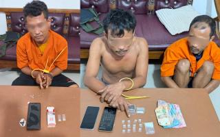 Polsek Mandau Amankan Tiga Pria Terkait Narkotika, Polisi Sita Belasan Paket Sabu